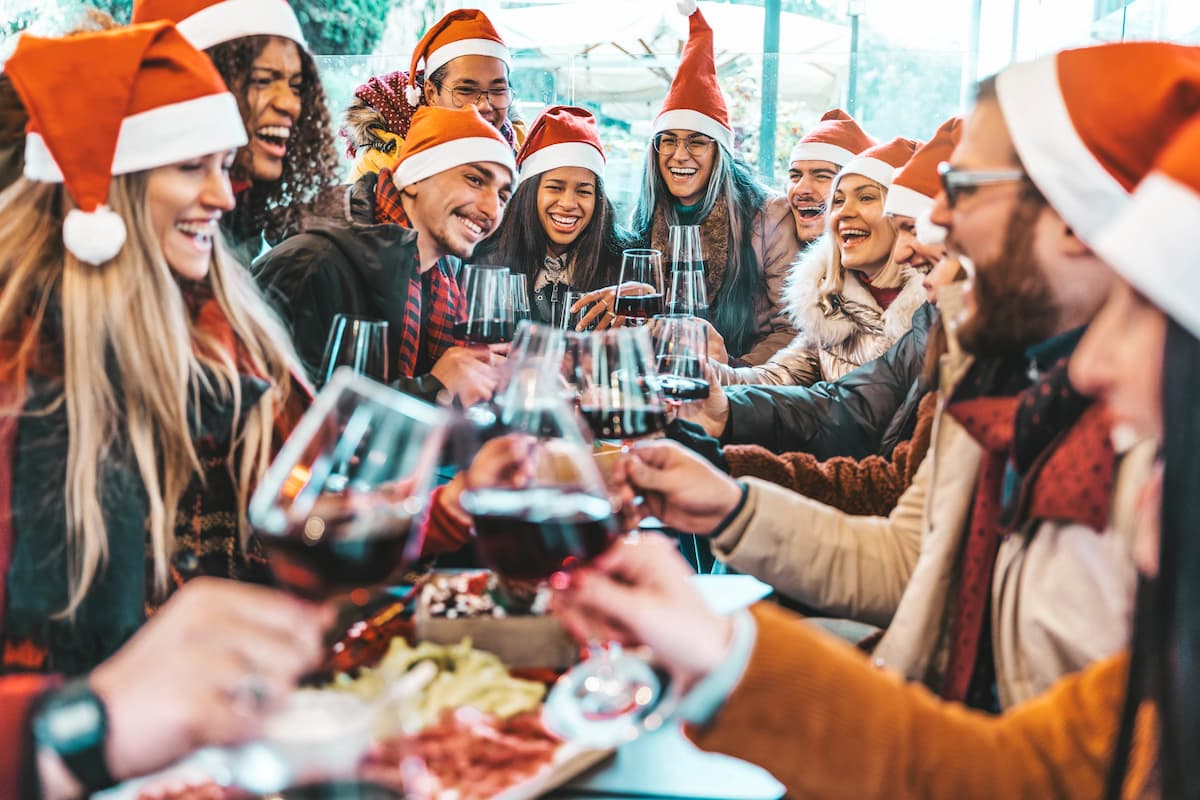 soirée de noel dans un bar